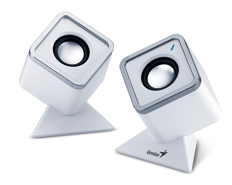 Genius SP-D120 Cube Design 2 W USB 2 Channel Speaker, White